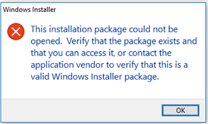 To Fix This Installation Package Could Not Be Opened Error