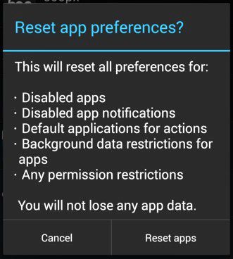 Reset App Preference Error Code 504