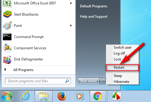 Restart your Computer Error 202