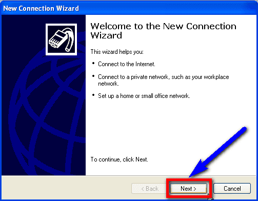 Connect to your ISP New Connection Wizard Error 106