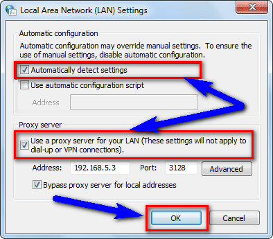Fix or Setup Local Area Network Settings ERR_INTERNET_DISCONNECTED