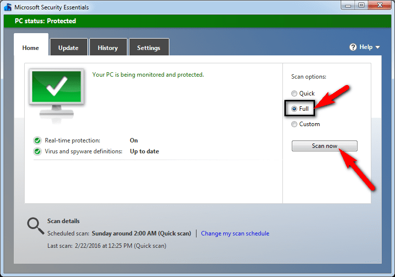 Run a Full Malware Scan for your PC ERR_INVALID_RESPONSE