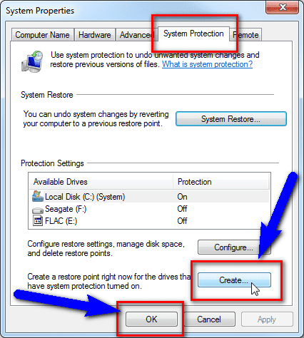 Create Restore Point The Application was Unable to Start Correctly