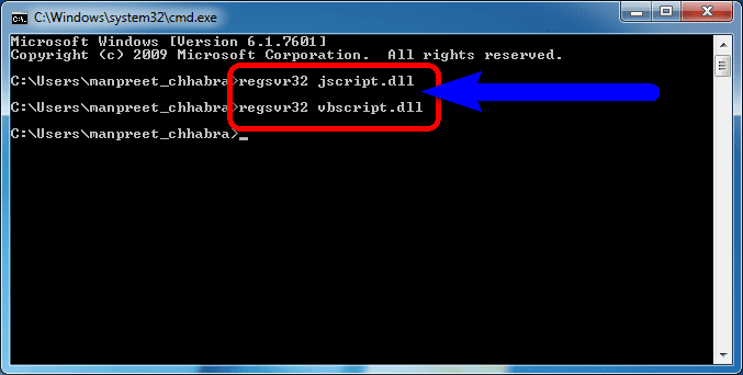 Fix by Command Prompt Windows 7 Tweaks