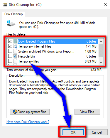 Run a Disk Cleanup of your PC Error Code 0x80004005