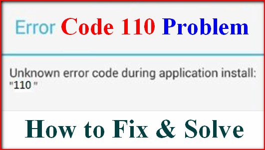 Solved Error 110 Code Problem Issue 100 Working