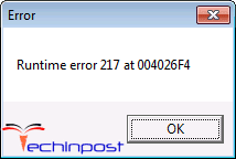 Runtime Error 217