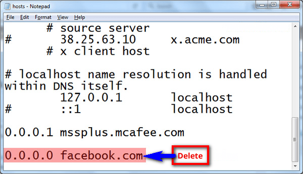 Fix by Deleting the line in Hosts File ERR_QUIC_PROTOCOL_ERROR