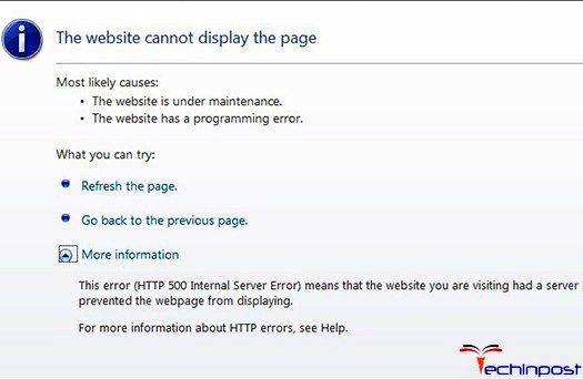 HTTP 500 Internal Server Error