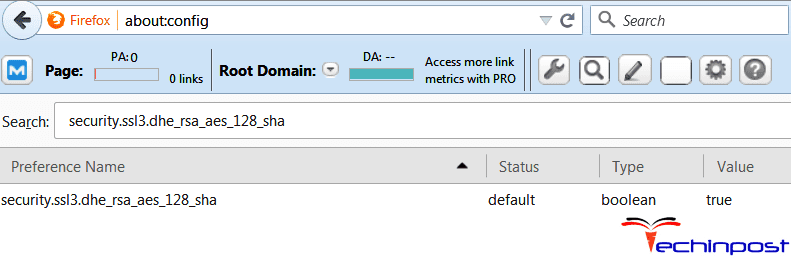 Fix by ignoring SSL_ERROR_WEAK_SERVER_EPHEMERAL_DH_KEY in Mozilla Firefox browser