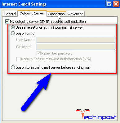 Use same settings as my incoming mail server