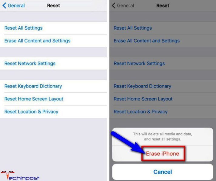 Do a Factory Reset of your iPhone Error Code 12