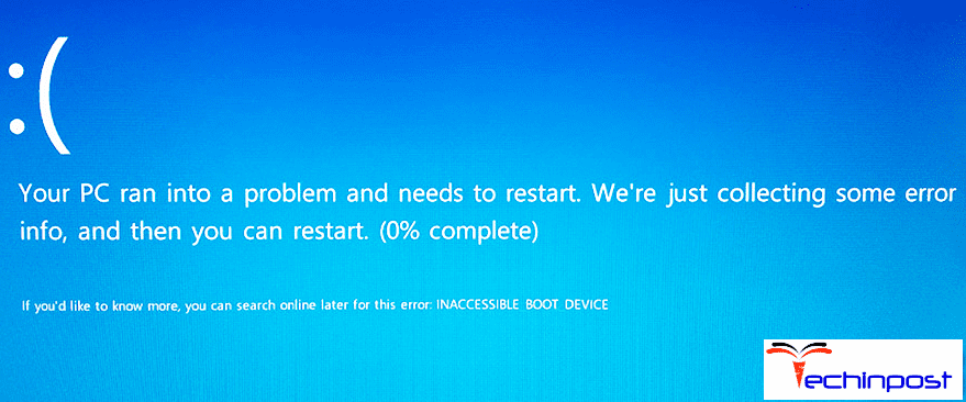 INACCESSIBLE BOOT DEVICE