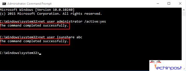 By net user administrator /active"yes Command in CMD (Command Prompt)