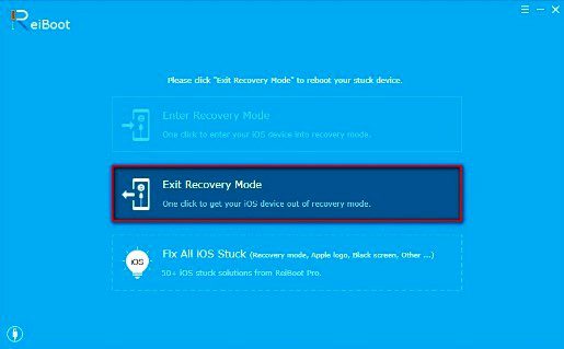 Select to Exit Recovery Mode