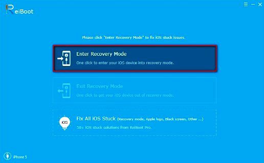 Select to enter recovery mode