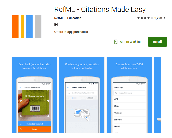 RefMe Android Apps for Students