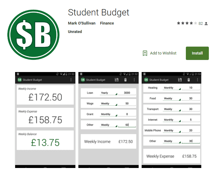 Android Apps for Students Student Budget