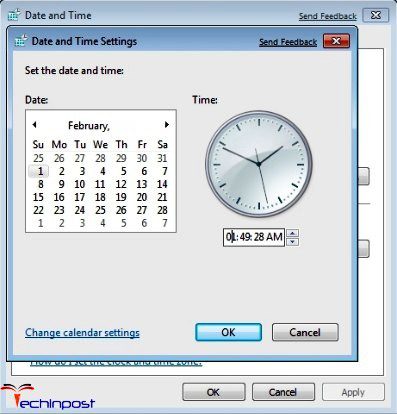 Change Date and Time Settings