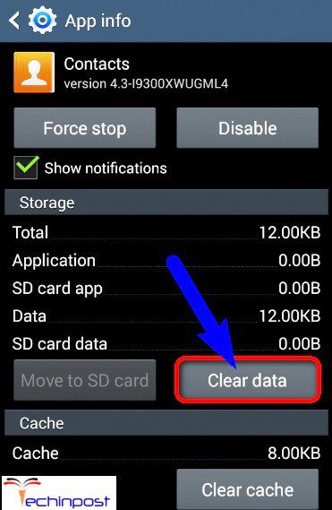 Clear Contacts Data Unfortunately The Process Android.Process.Acore Has Stopped