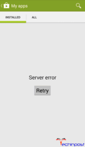 Google Play Server Error