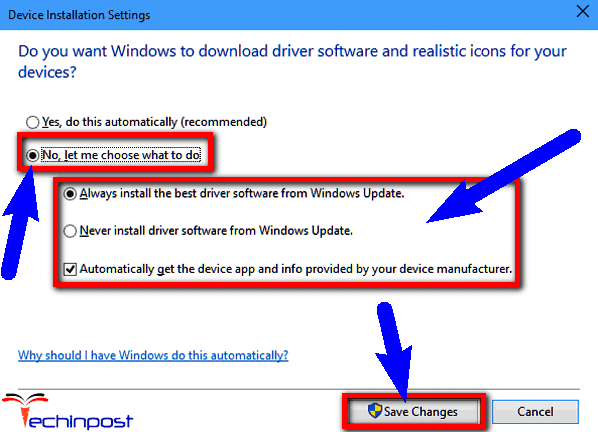 Change the Device Installation Settings