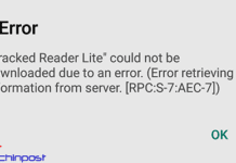 Error Retrieving Information from Server RPC S-7 AEC-7