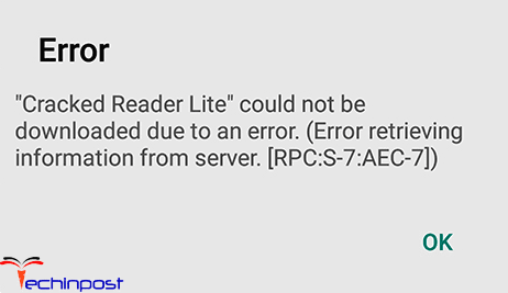 Error Retrieving Information from Server RPC S-7 AEC-7