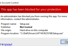 This App Has Been Blocked For Your Protection
