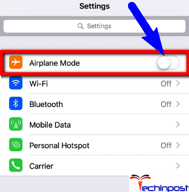 Try the Airplane Mode Options once iPhone Stuck in Headphone Mode