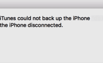 iTunes Could Not Backup the iPhone Because the iPhone Disconnected