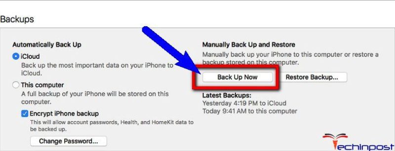 Backup your iPhone with iTunes