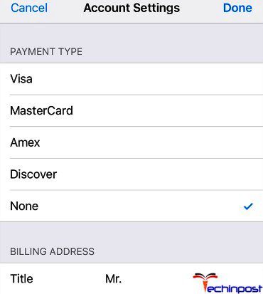 Change your Payment Information by using an IOS Device