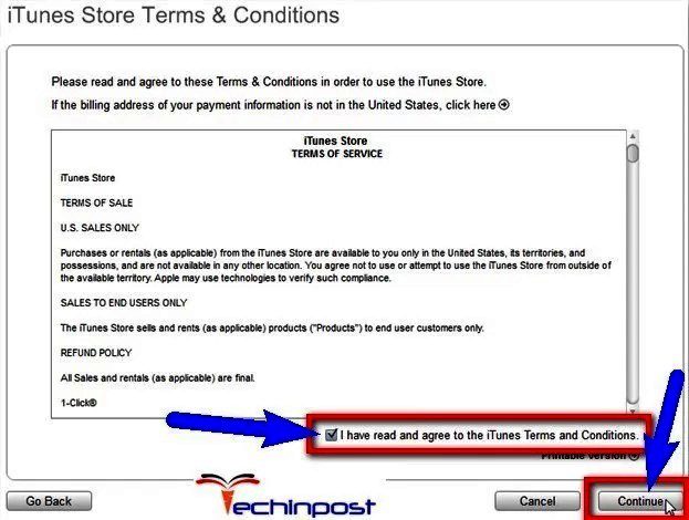 Check & Accept iTunes Terms and Conditions