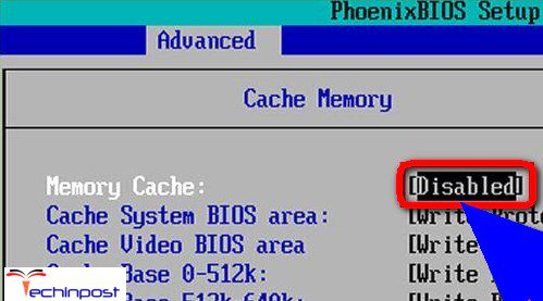 Disable the Memory Caching