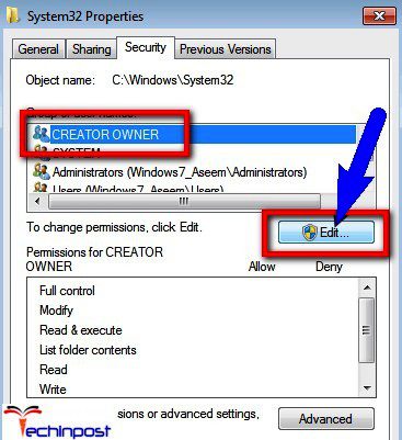 Edit the User Account & Give Full Control This Copy of Windows is not Genuine