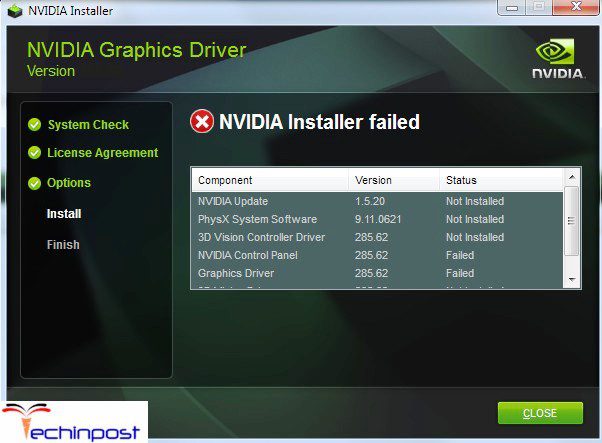 NVIDIA Installer Failed NVIDIA Installer Cannot Continue