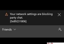 Your Network Settings are Blocking Party Chat