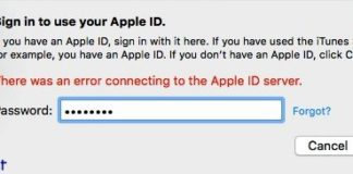 There was an Error Connecting to the Apple ID Server