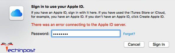 There was an Error Connecting to the Apple ID Server