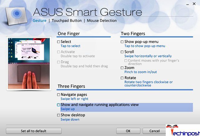 Asus Smart Gesture Not Working