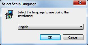 Now double click on the downloaded file. You will see this page appearing at first. Choose the language you are comfortable with and click OK