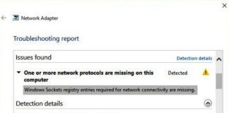 One or More Network Protocols are Missing on this Computer