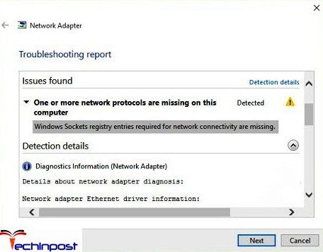 One or More Network Protocols are Missing on this Computer