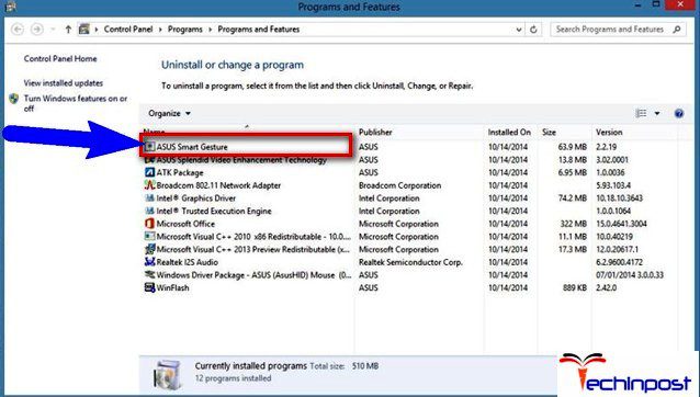 move over to Programs and Features and select Uninstall or change a program