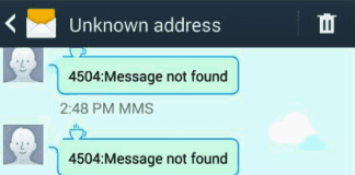 4504 Message Not Found