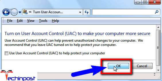 Disabling the User Account Control