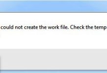 Outlook Could Not Create the Work File