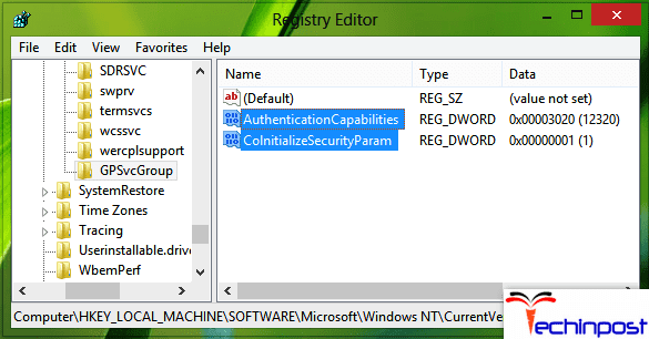 Now create a new subkey Svchost key The Group Policy Client Service Failed the Logon