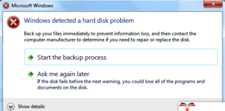 Windows Detected a Hard Disk Problem